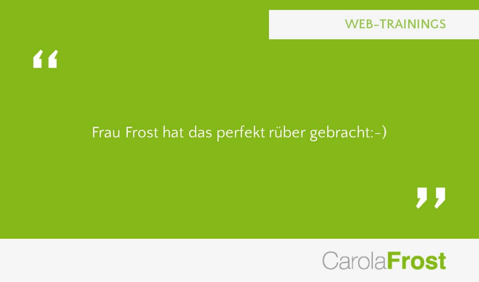 Carola Frost Webinar Anzeigenverkauf Training