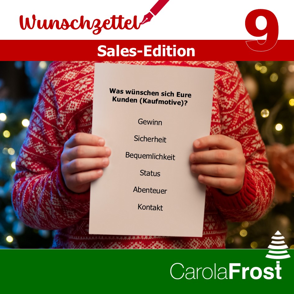 Verkaufshighlights – Advent-Edition – Wunschzettel „Sales“